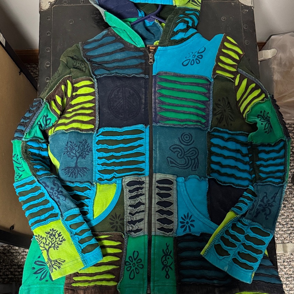 Rising International Multicolor Patchwork Hoodie - image 1